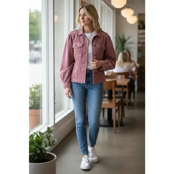 Kut From The Kloth Women’s Size XL Pink Corduroy Button Down Jacket - Picture 1 of 5